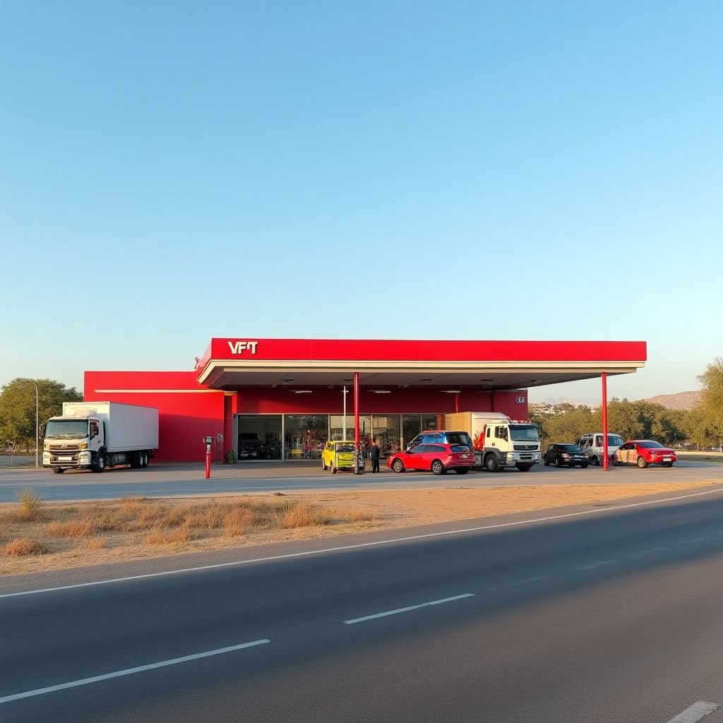 Estación YPF en ruta nacional argentina