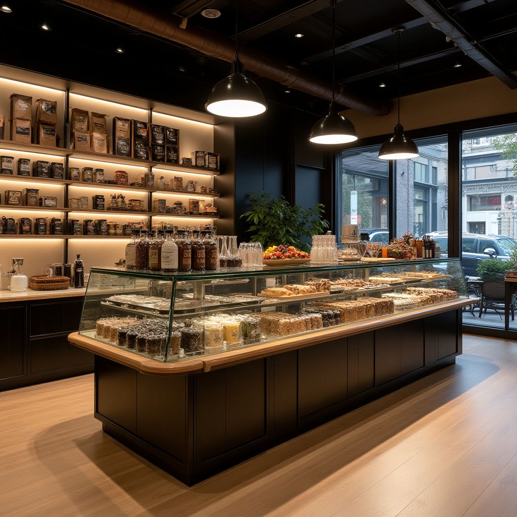 Tienda Full YPF con productos y café